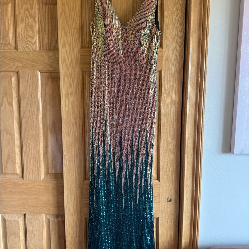 Sequin Ombre Evening Gown